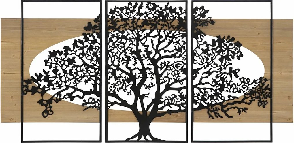 PANEL ŚCIENNY DRZEWO ŻELAZO I DREWNO ZESTAW 3 SZT. CM 176X2X90 (63X2X90-50X2X90)