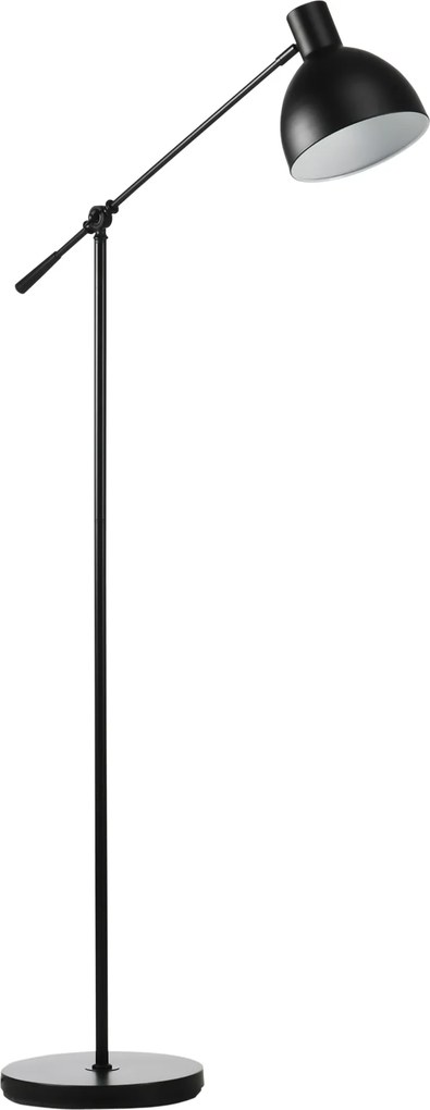 HOMCOM Lampa Podłogowa Styl Przemysłowy Regulowana Wysokość Przełącznik Podłogowy Czarna 30x30x131cm | Aosom PL