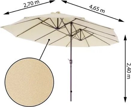 Duży parasol XXL 4,65 m - kremowy