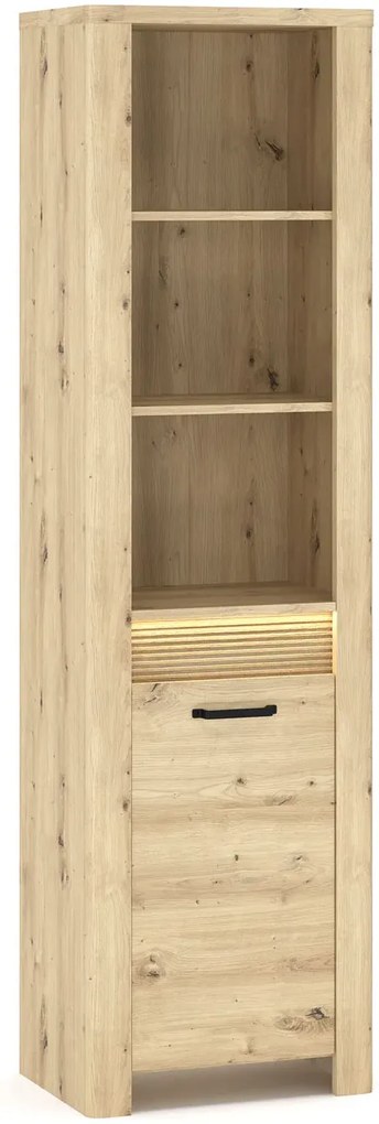 Nowoczesny regał otwarty z LED dąb artisan G6-G21