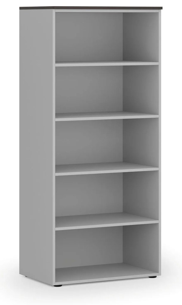 Regał biurowy PRIMO GRAY, 800 x 500 x 1781 mm, szary/wenge