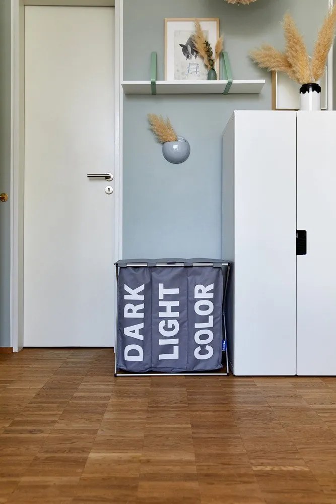 Kosz trójkomorowy, składany pojemnik na pranie TRIO TOP - 57 x 57 x 38, WENKO