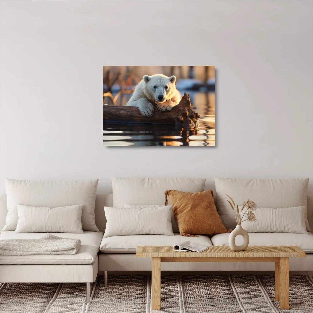 Obraz na szkle - Niedźwiedź polarny (70x50 cm)