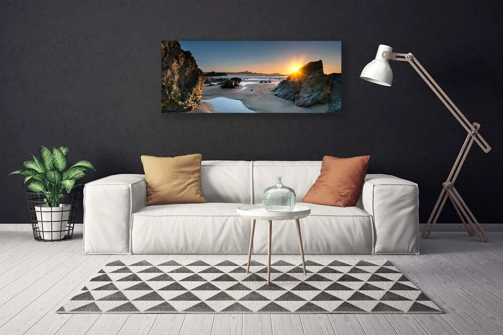 Obraz canvas Słoneczna Plaża wśród Skał