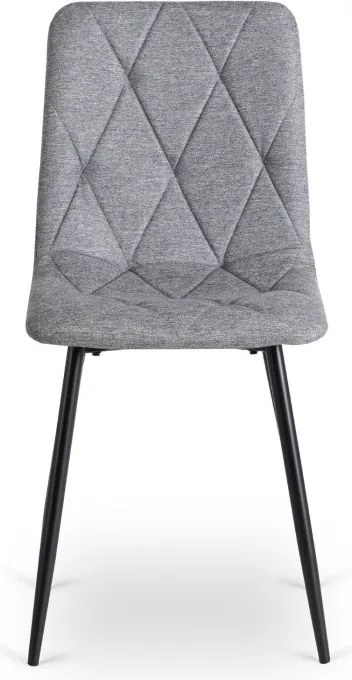 Zestaw Stół Okrągły Rozkładany HARRY 102-142 cm Dąb Artisan/Czarny i 4 Krzesła Tapicerowane ROBIN 2 Szare Nowoczesne