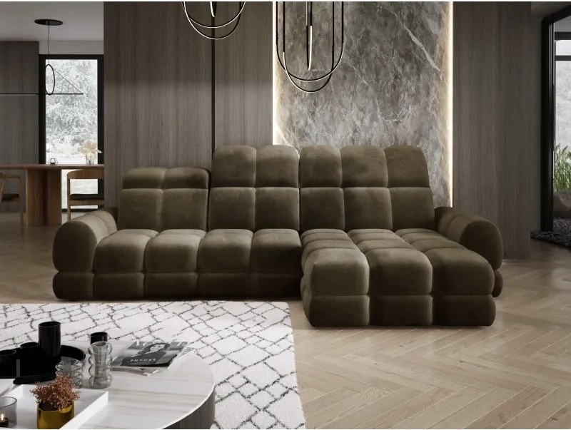 Narożnik TOLLO MINI S Prawostronny Elektryczna regulacja Salvador 10 kolor Oliwkowy WERSAL