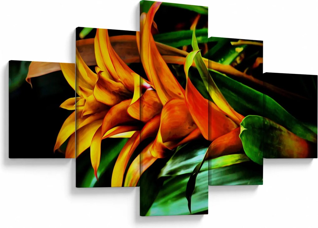 Obraz pomarańczowego kwiatu (125x70 cm)
