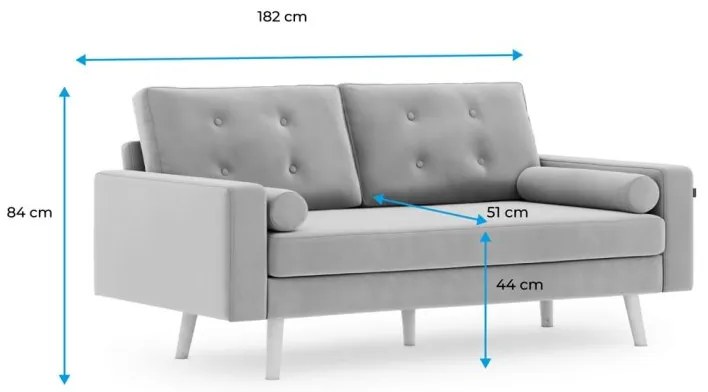 Ciemnobrązowa 3-osobowa sofa MANDI