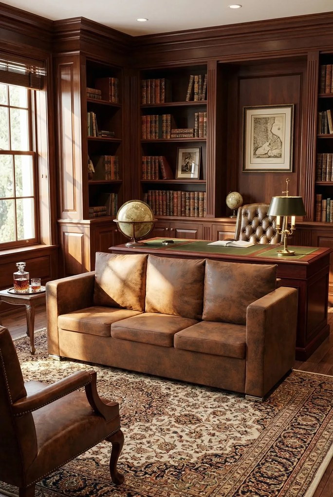 Przytulna brązowa sofa trzyosobowa G9-T03