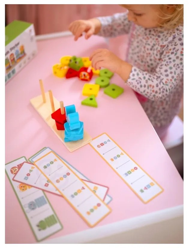 Woopie green układanka montessori piramidka zwierzątka 27 el. fsc
