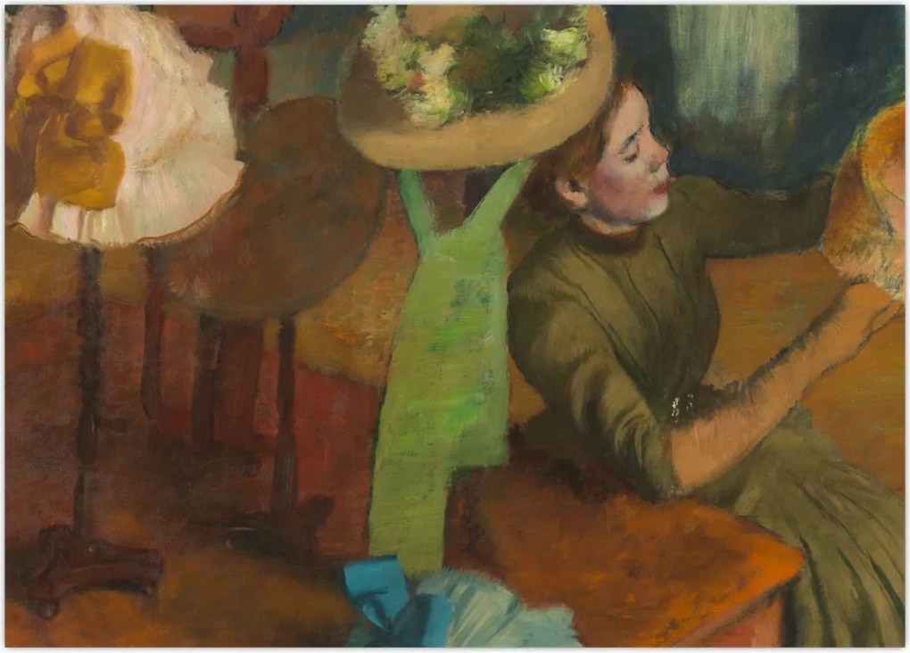 Obraz na szkle - Edgar Degas, The Millinery Shop, reprodukcje (70x50 cm)