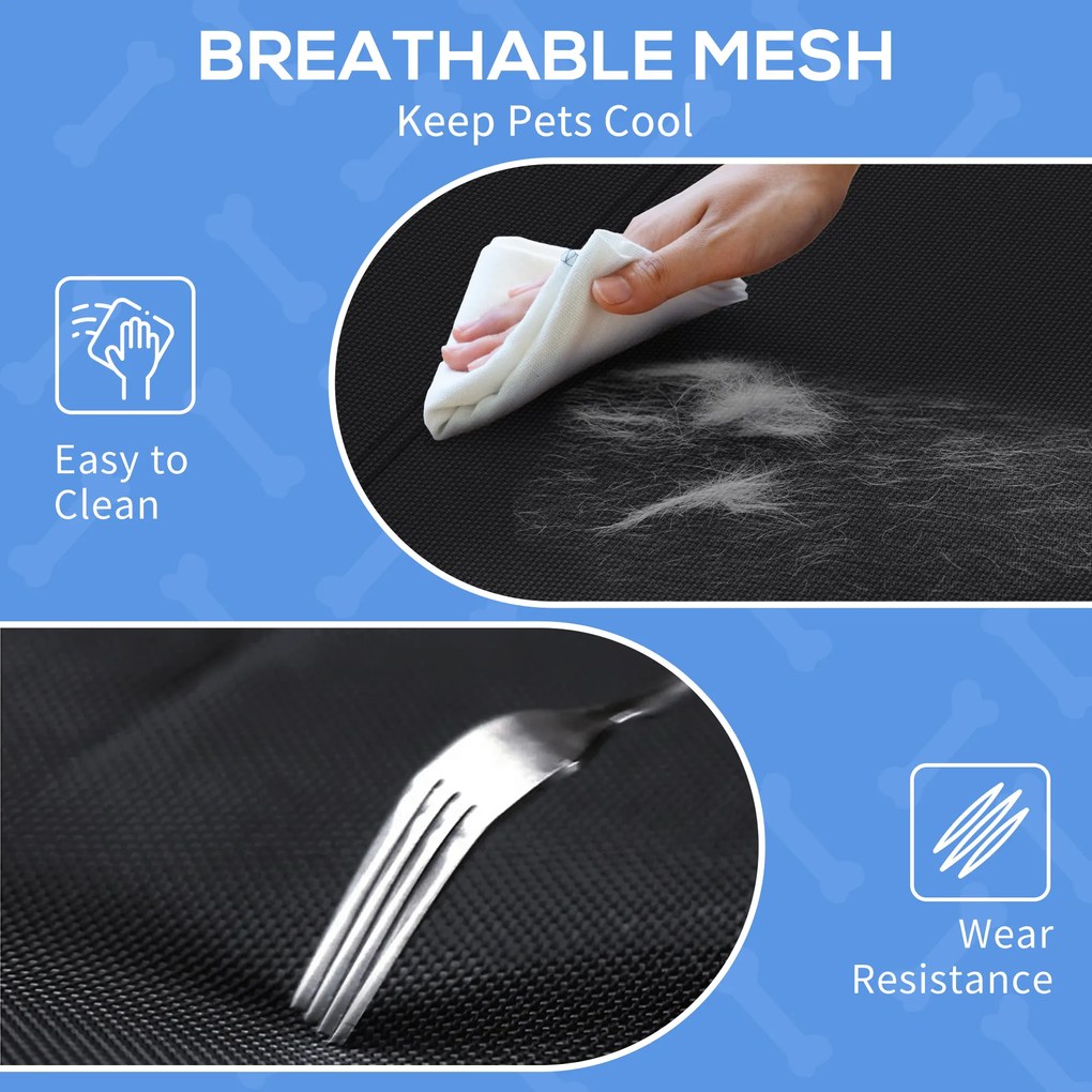 PawHut Legowisko dla psa, podniesione, pokrycie z siatki, stalowa rama, 91 x 69 x 29 cm, Czarny