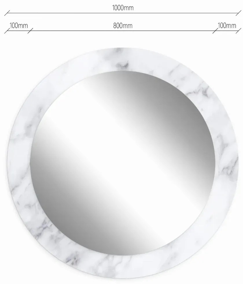 Lustro okrągłe MORENA WHITE MARBLE 100cm biały marmur BALTICA DESIGN