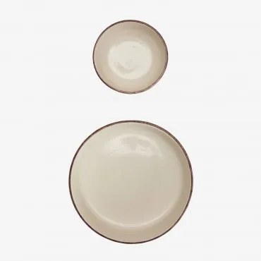 Zestaw 2 Misek Z Gresu Ronilena Tapioka Beżowy - Brązowy - Sklum