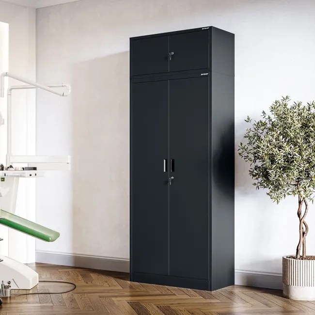 Szafa metalowa biurowa z 4 półkami antracytowa, 1750x800x400 mm: JAN Compact