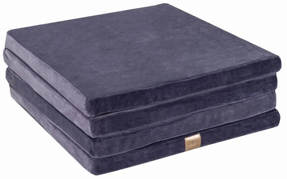 Szaroniebieska mata do zabawy dla dzieci 120x120 cm – Meowbaby