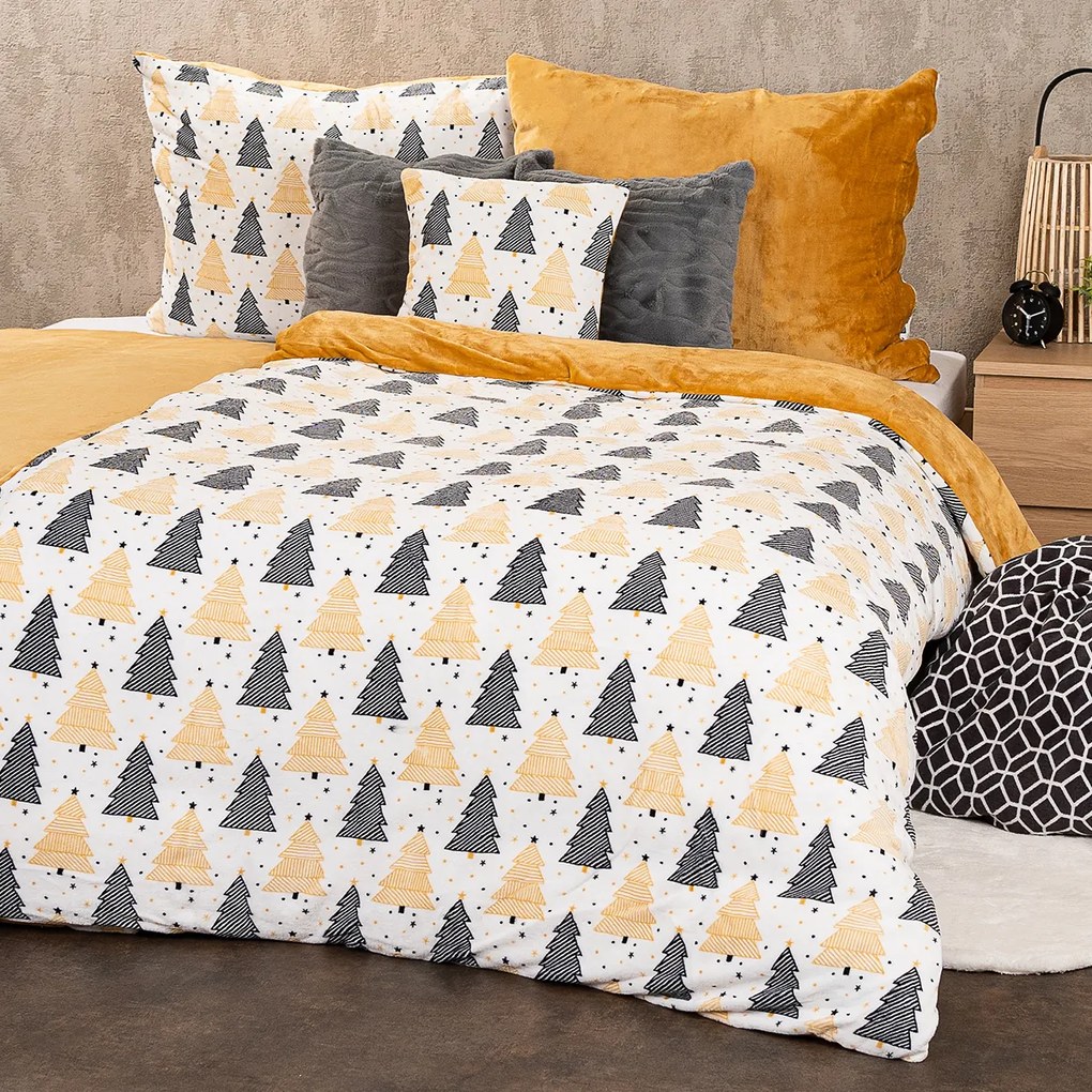 4Home Świąteczna pościel mikroflanela Nordic winter, 140 x 200 cm, 70 x 90 cm