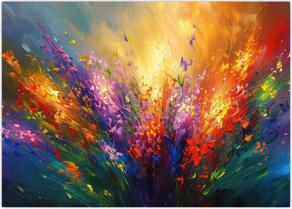 Obraz - Abstrakcja kwiatów (70x50 cm)