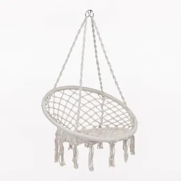 Wiszący Fotel Z Bambusa Bahli Distressed White - Sklum
