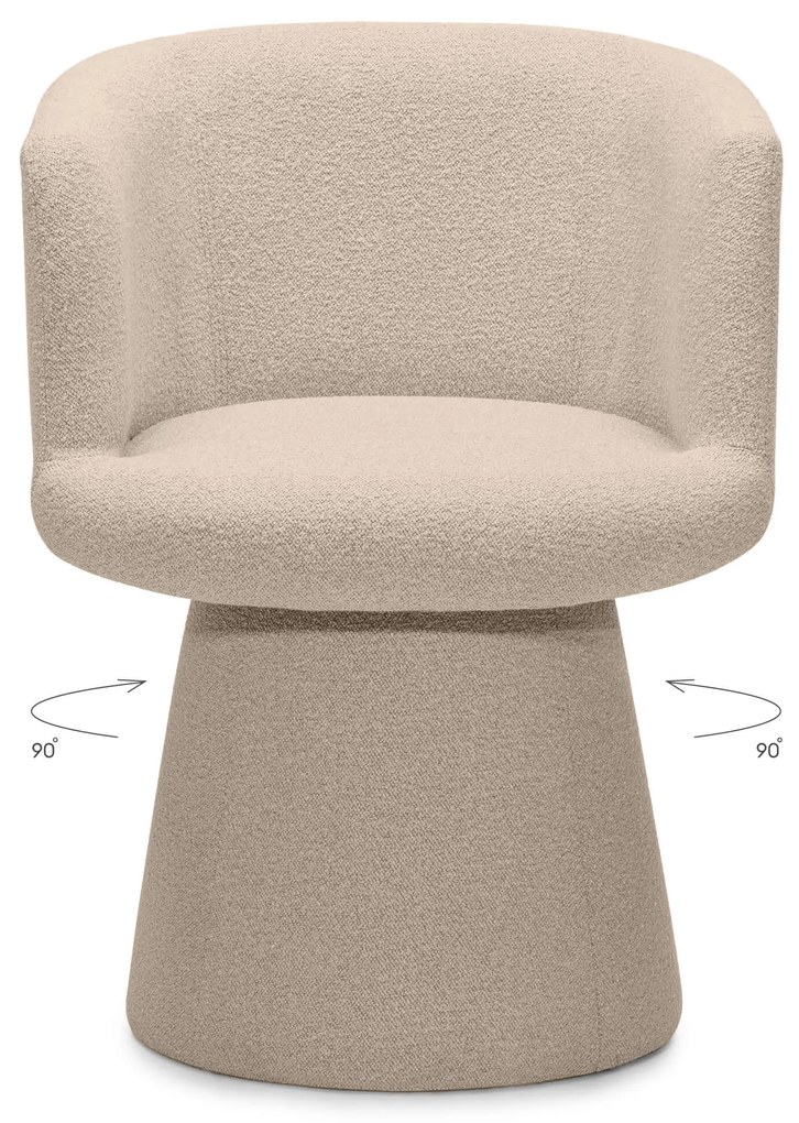 Obrotowy designerski fotel YATO, beżowy