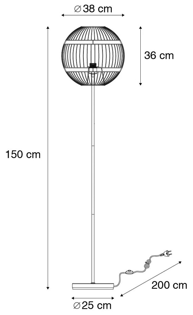 Nowoczesna lampa stojąca czarna - Sphaera