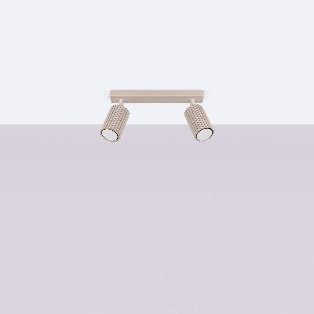 Listwa oświetleniowa 2-punktowa KARBON 2L taupe ryflowana SOLLUX  LIGHTING