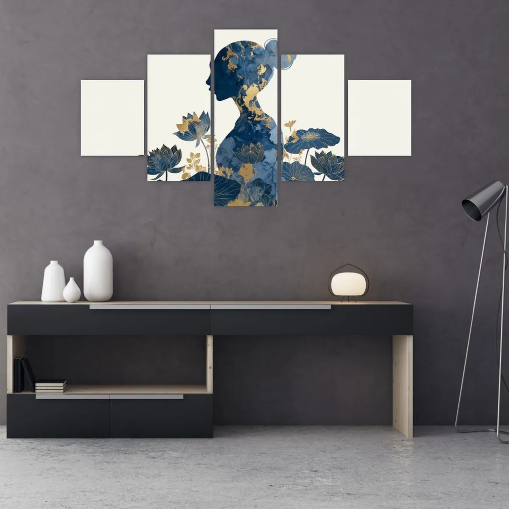 Obraz - Marmurowy profil kobiety (125x70 cm)