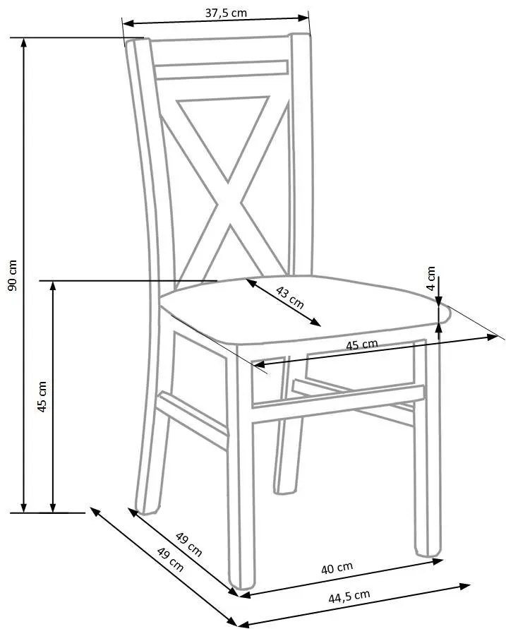 Białe drewniane krzesło skandynawskie krzyżak K4-S06