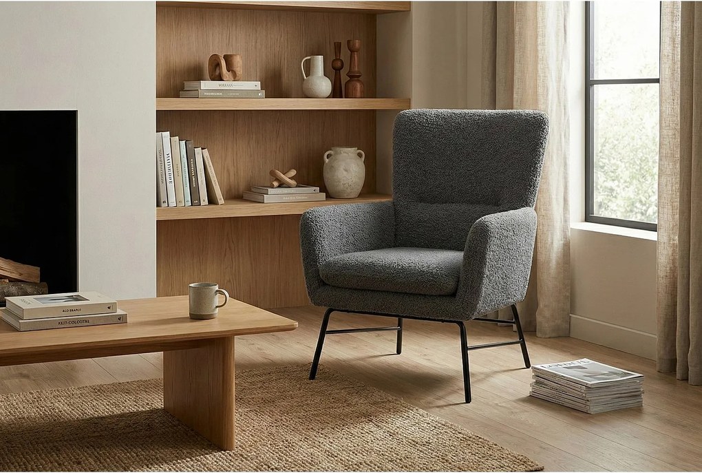 Nowoczesny fotel w kolorze antracytowym-ponadczasowy styl