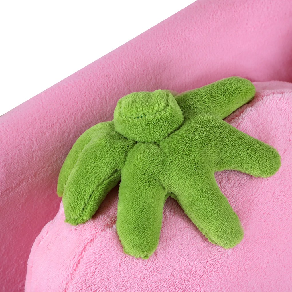 HOMCOM Sofa dziecięca fotel dziecięcy sofa kanapa dzieci pokój dziecięcy sofa dwuosobowa sofa z motywem truskawek