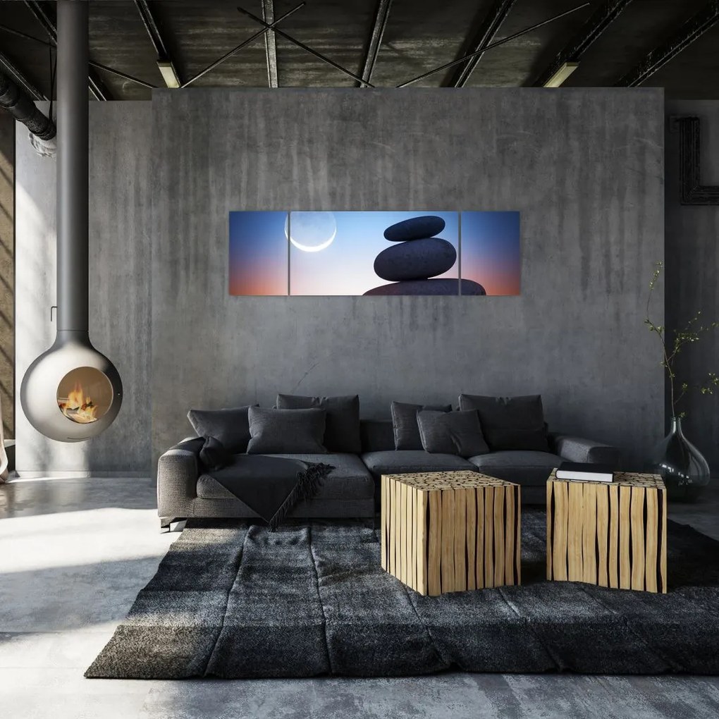 Obraz ułożonych kamieni jeden na drugim (170x50 cm)