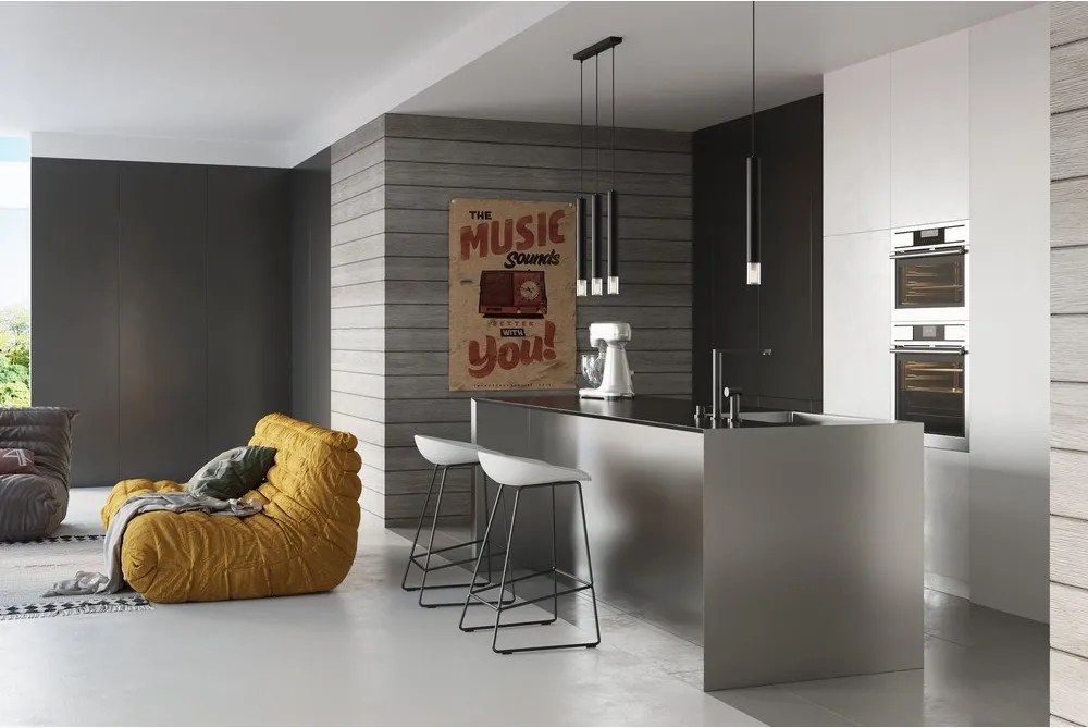 Czarna metalowa lampa wisząca ø 8 cm Vittoria – Sollux