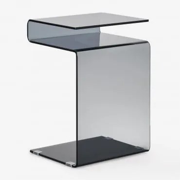 Zestaw 2 Prostokątnych Szafek Nocnych 40x35 Cm Z Hartowanego Szkła Diora Czarna - Sklum