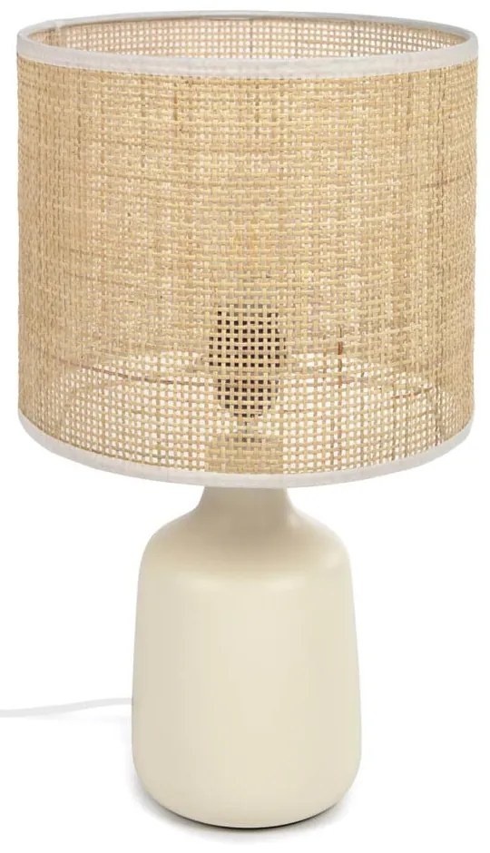 Kremowa/w naturalnym kolorze lampa stołowa ceramiczna (wysokość 46 cm) Erna – Kave Home
