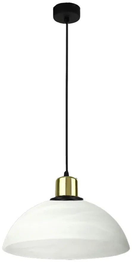 Wisząca jednokloszowa biała lampa sufitowa - C7-A43