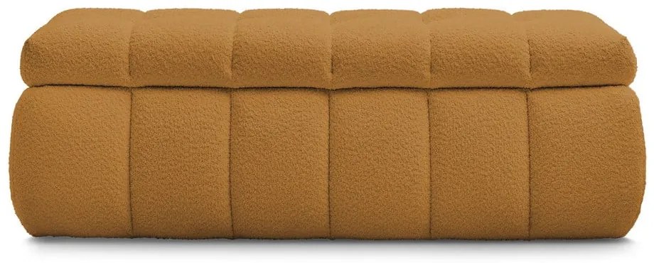Musztardowa ławka z materiału bouclé Mont Blanc – Bobochic Paris