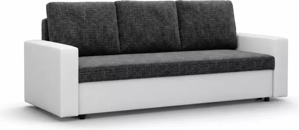 Kanapa rozkładana Landi z pojemnikiem na pościel – nowoczesna sofa 3-osobowa, funkcja spania