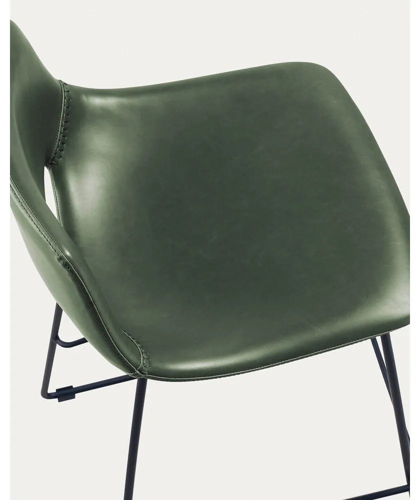 Hoker z imitacji skóry w kolorze khaki (wysokość siedziska 76 cm) Zahara – Kave Home