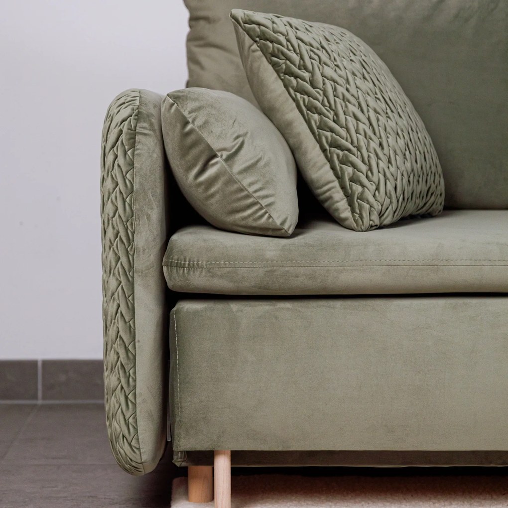 Sofa trzyosobowa z funkcją spania i poduszkami Luna
