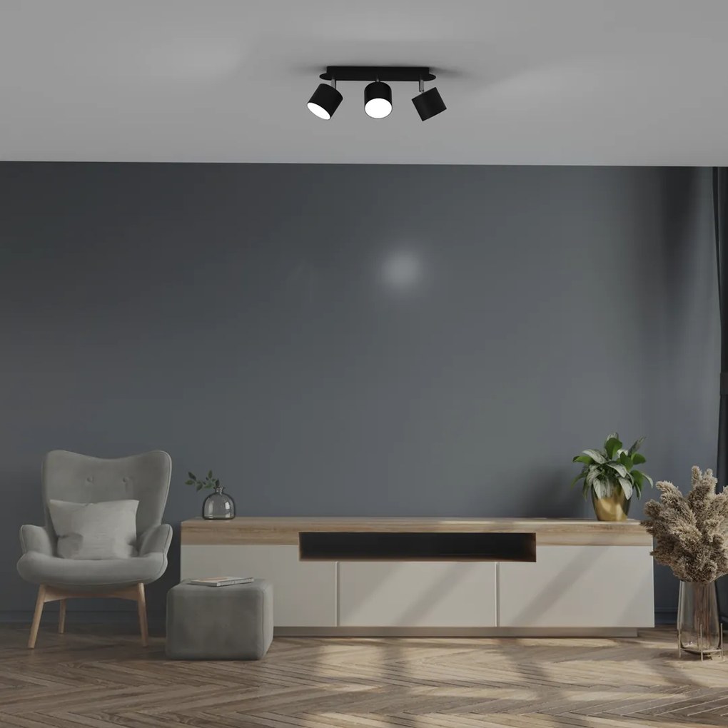 Lampa sufitowa DIXIE BLACK 3xGX53, potrójna, na listwie, kierunkowa, czarna