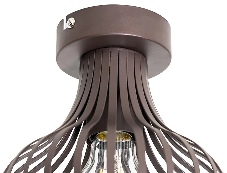 Nowoczesna lampa sufitowa brązowa 18 cm - Saffira Nowoczesny Oswietlenie wewnetrzne