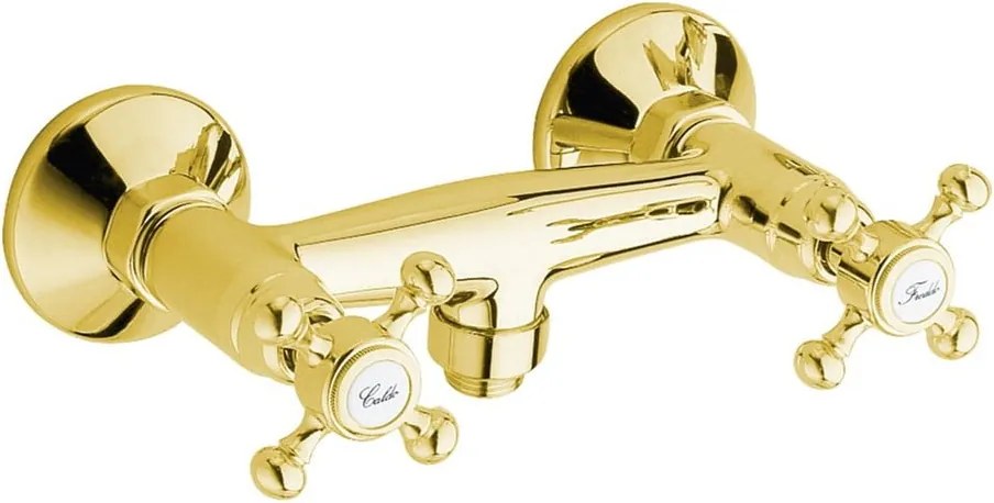 Bateria prysznicowa ścienna w kolorze złota (1 otwór) Antea – Sapho