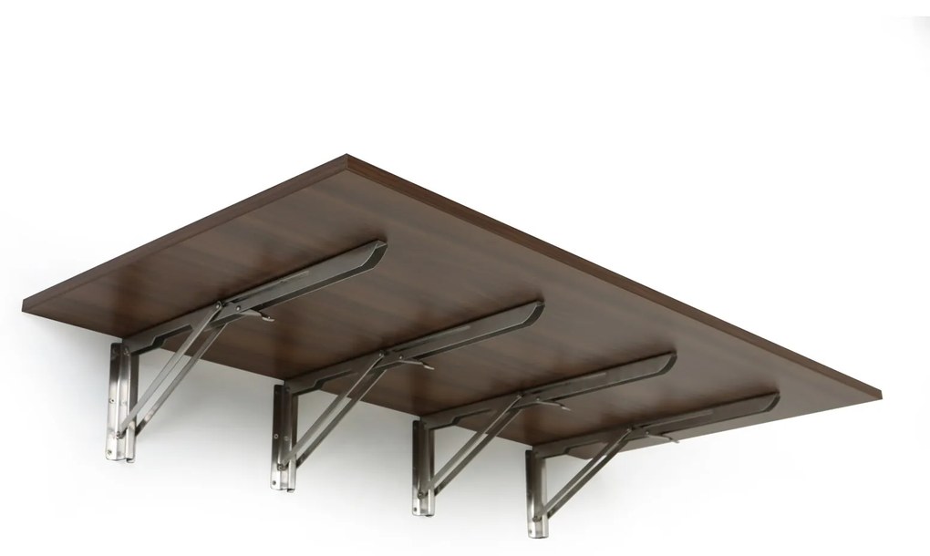 Stół składany na ścianie, 1200 x 600 mm, nośność 60 kg, orzech