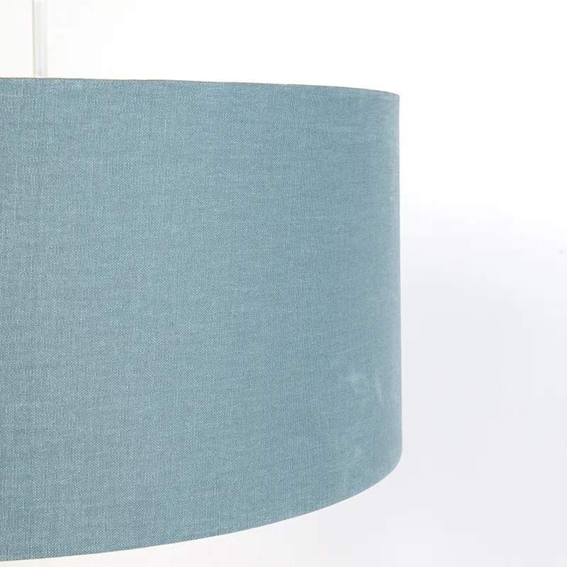Lampa wisząca biała z niebieskim kloszem 50 cm - Combi 1 Nowoczesny Oswietlenie wewnetrzne