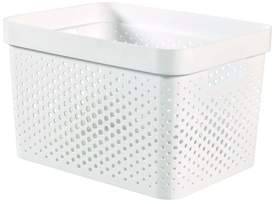 Biały koszyk Curver Infinity Dots, 17 l