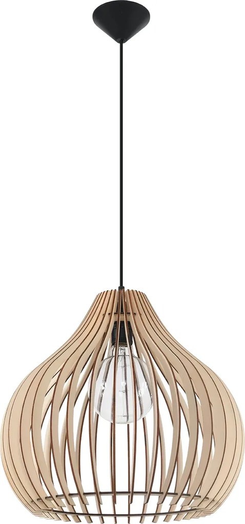 Skandynawska lampa wisząca z drewnianym kloszem - 6X EX550 K7-E11