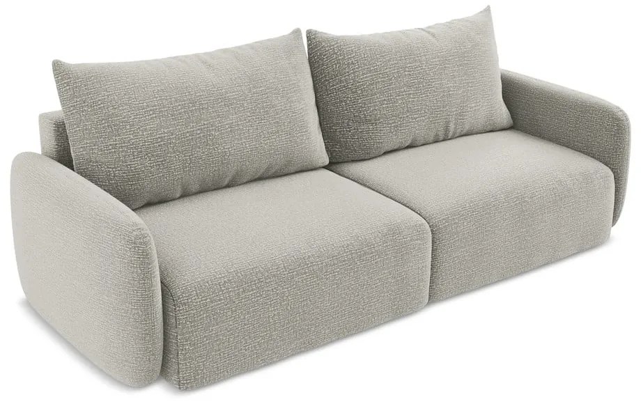 Jasnoszara rozkładana/ze schowkiem sofa 238 cm Kalena – Makamii