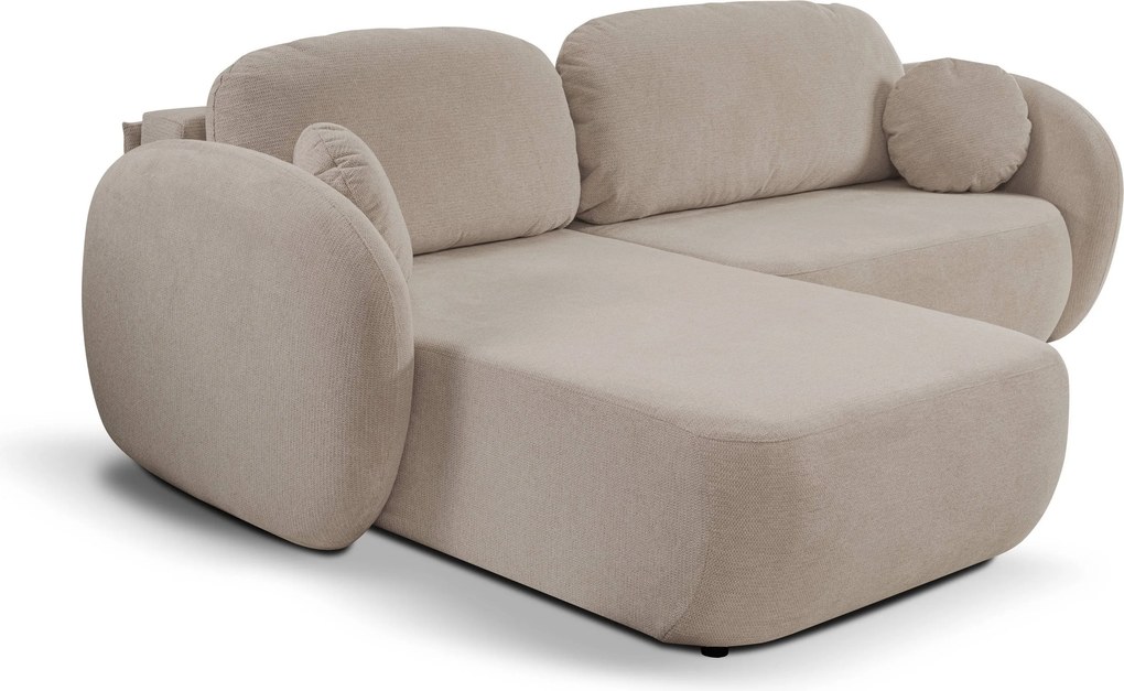 Masseno Narożnik AMICO z funkcją spania i pojemnikiem na pościel Narozniki L, Rozkładana sofa - Beżowy, ARAGON 14
