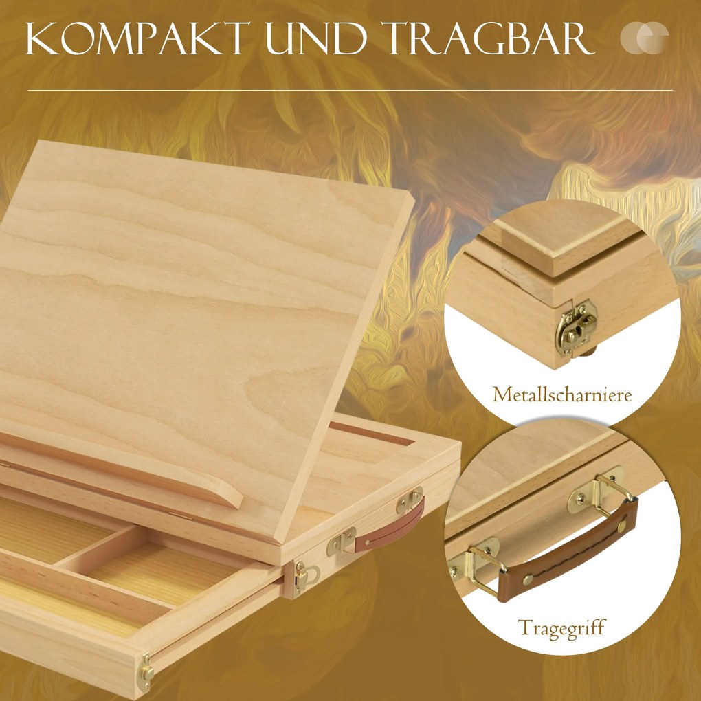 Vinsetto Stojak na stół z regulowanym kątem, z uchwytem, Bukowe drewno, Naturalne