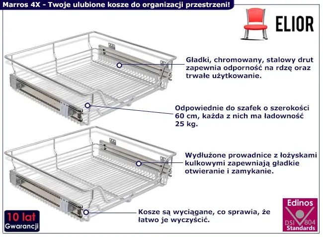 Zestaw 2 Wysuwanych Koszy Typu Cargo T6-H22